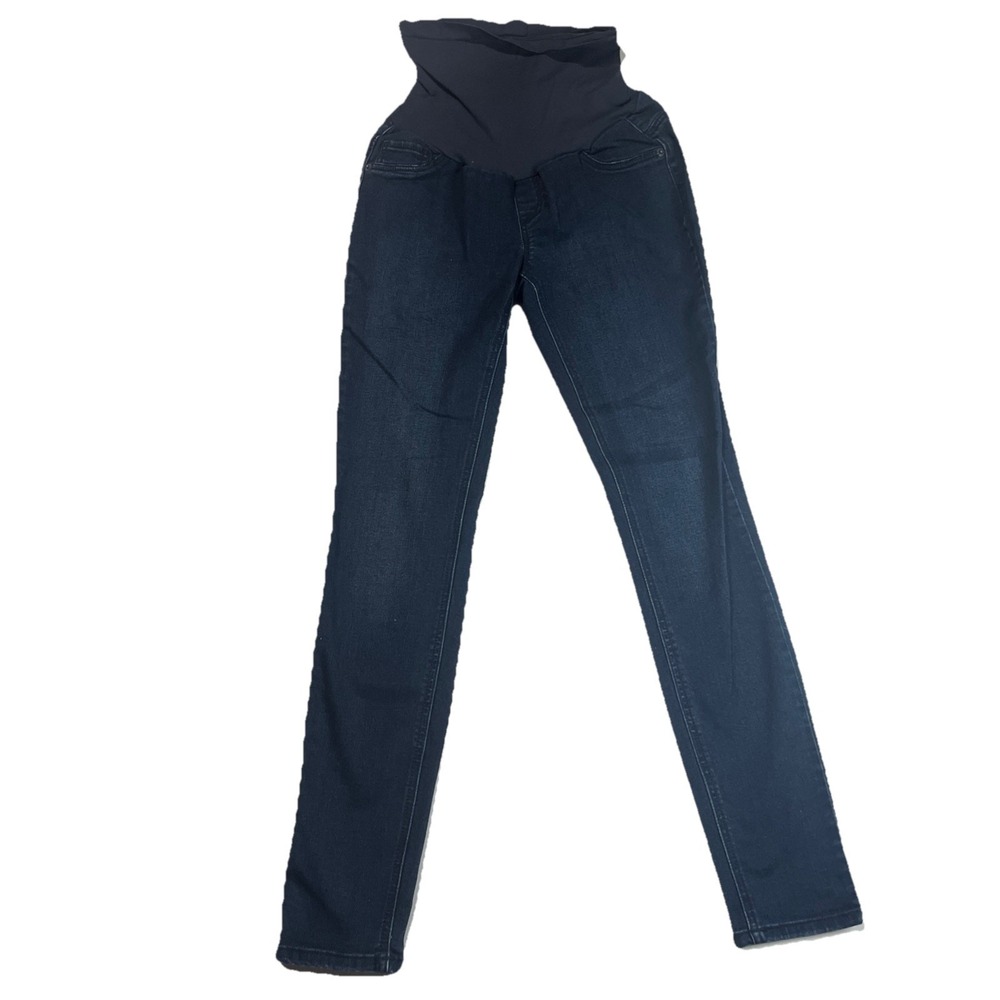 Women's‎ Indigo Blue Dark Blue Wash Maternity Flare Pants Size M